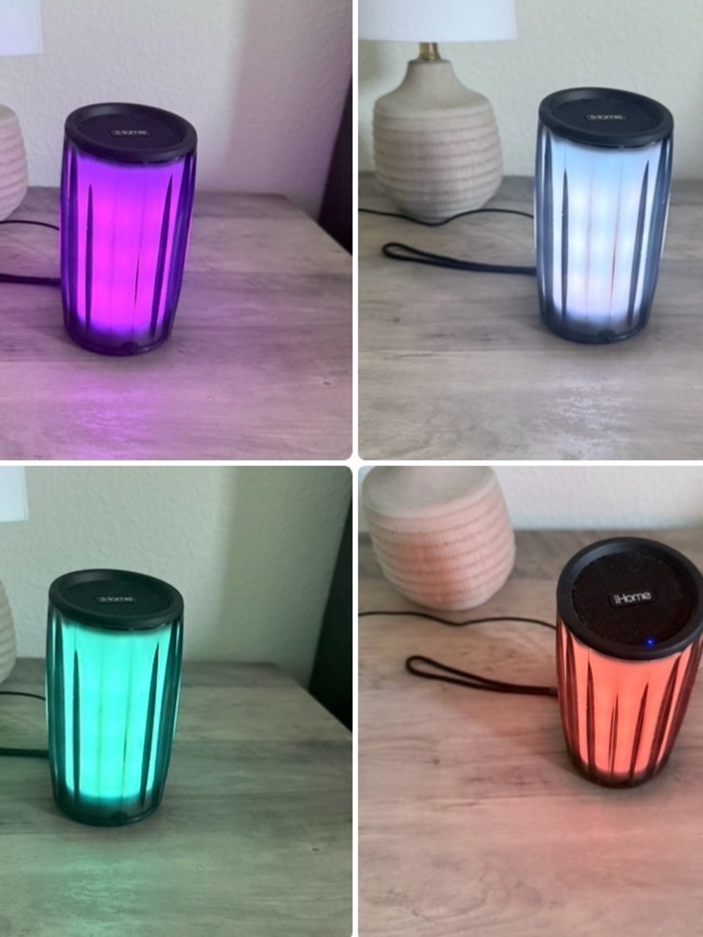 iHome Play Glow Portable LED Bluetooth Speaker Waterproof